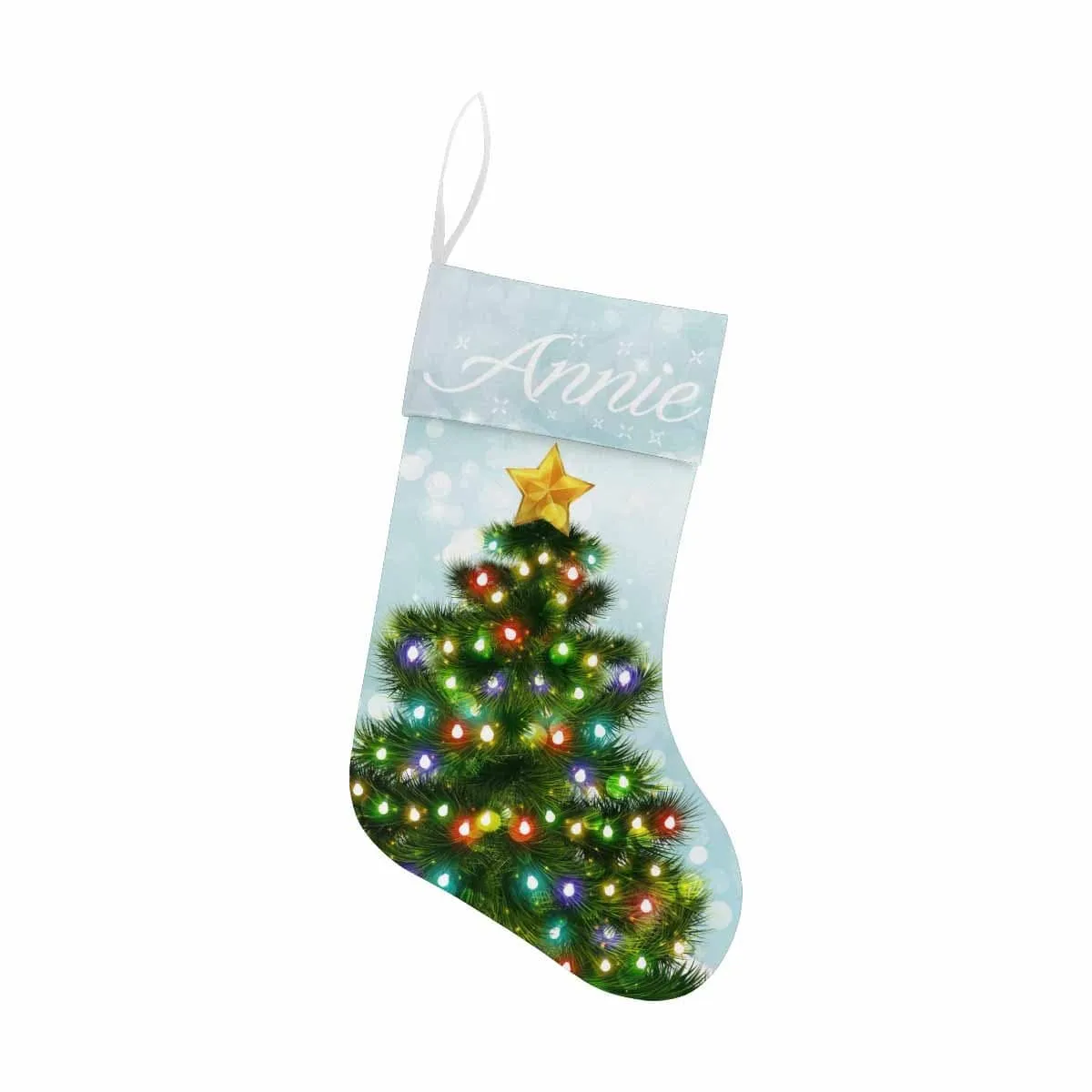 17.52in(L) Super Size-Custom Name Christmas Colorful Lights Christmas Stocking