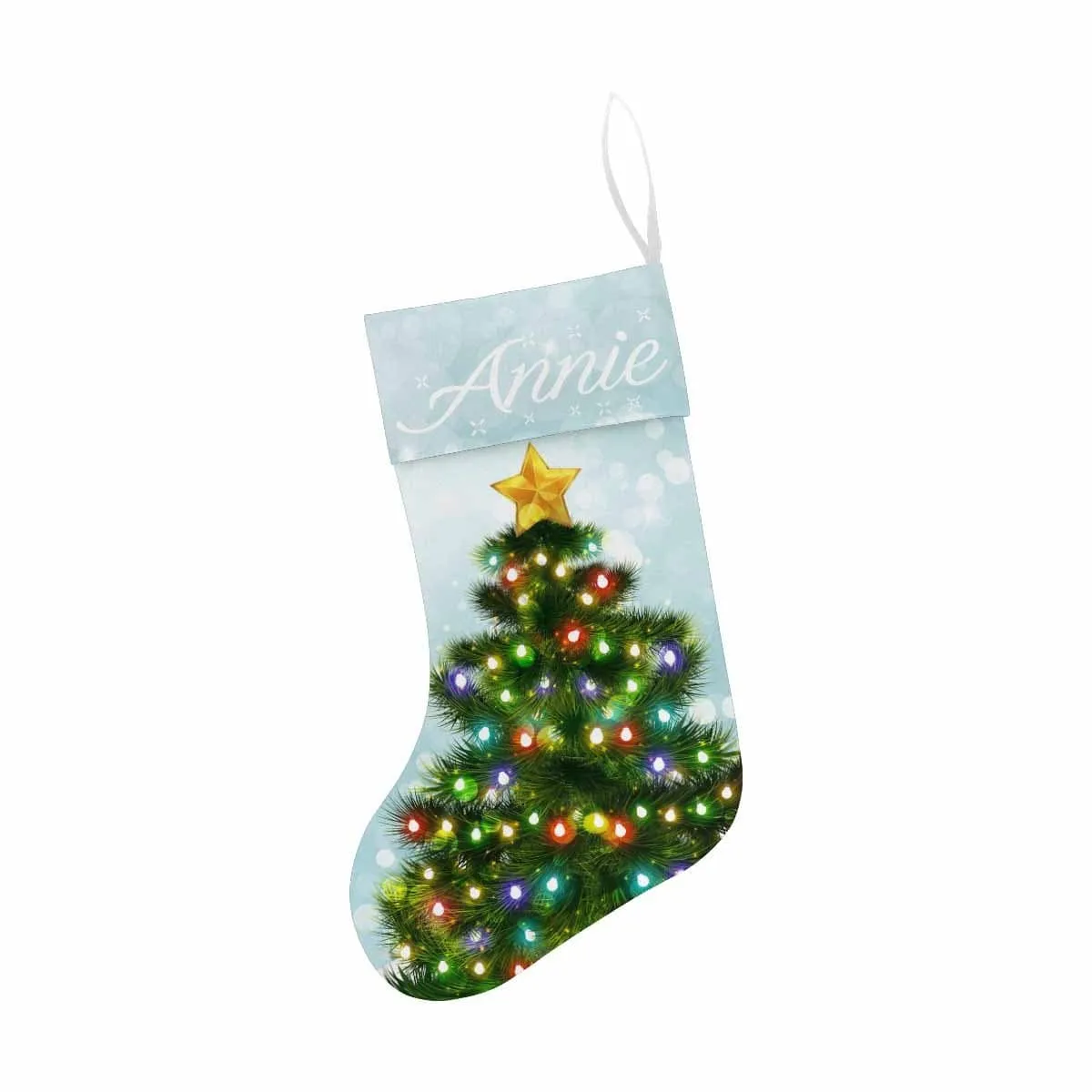 17.52in(L) Super Size-Custom Name Christmas Colorful Lights Christmas Stocking