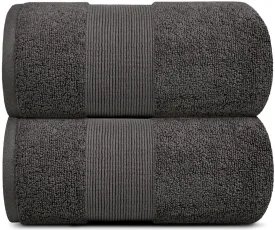 2 Pack Charcoal Resort Collection Soft Bath Sheet Towels 35x70 in Oversize Large