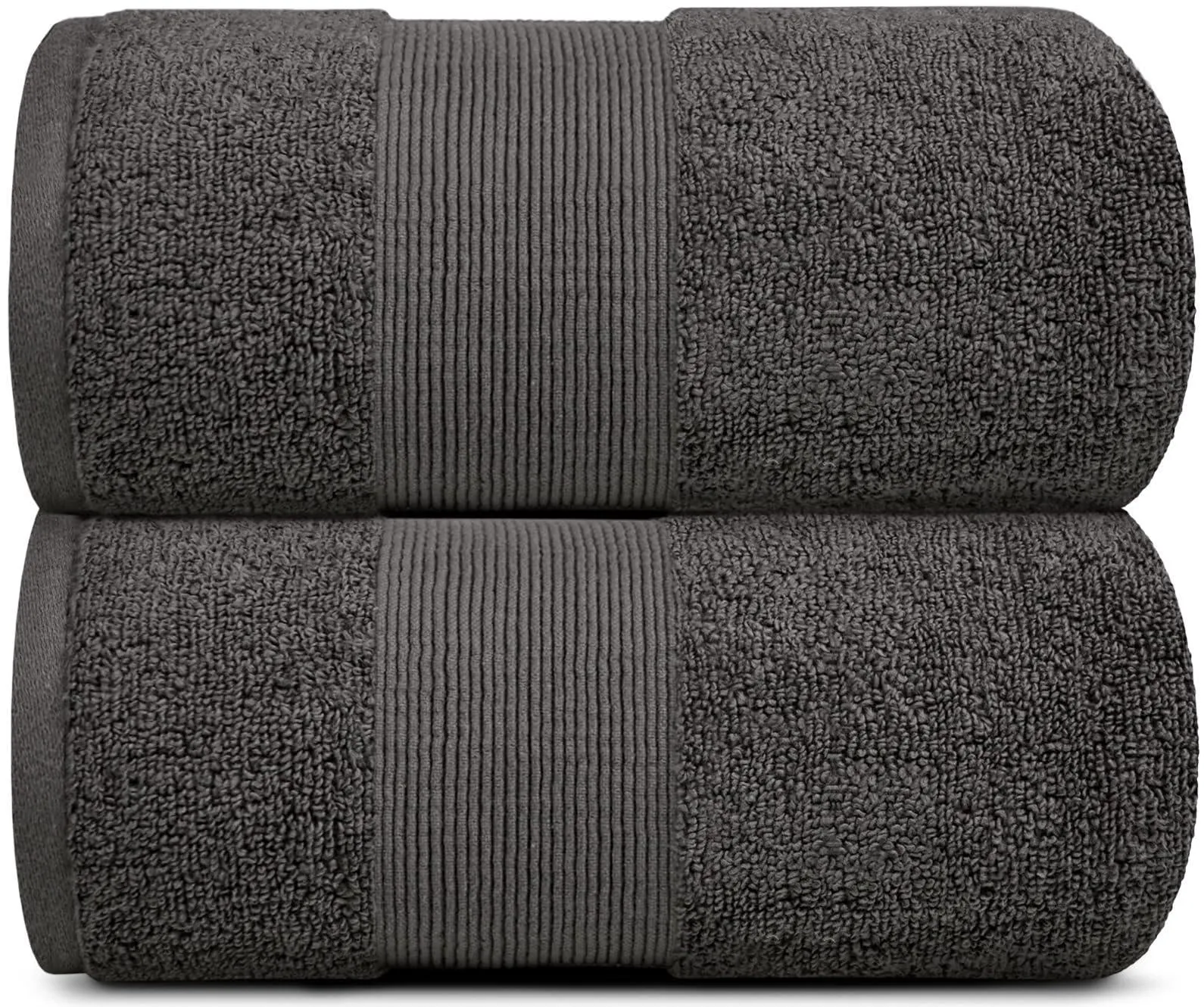 2 Pack Charcoal Resort Collection Soft Bath Sheet Towels 35x70 in Oversize Large