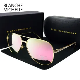 2018 High Quality Pilot Sunglasses Women Polarized UV400 Sunglass Mirror Sun Glasses Brand Designer Pink Lens With Original Box