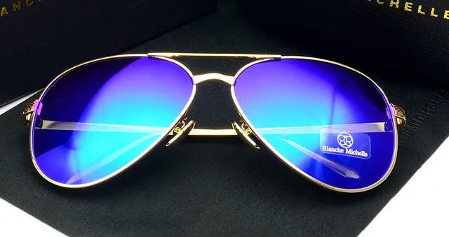 2018 High Quality Pilot Sunglasses Women Polarized UV400 Sunglass Mirror Sun Glasses Brand Designer Pink Lens With Original Box