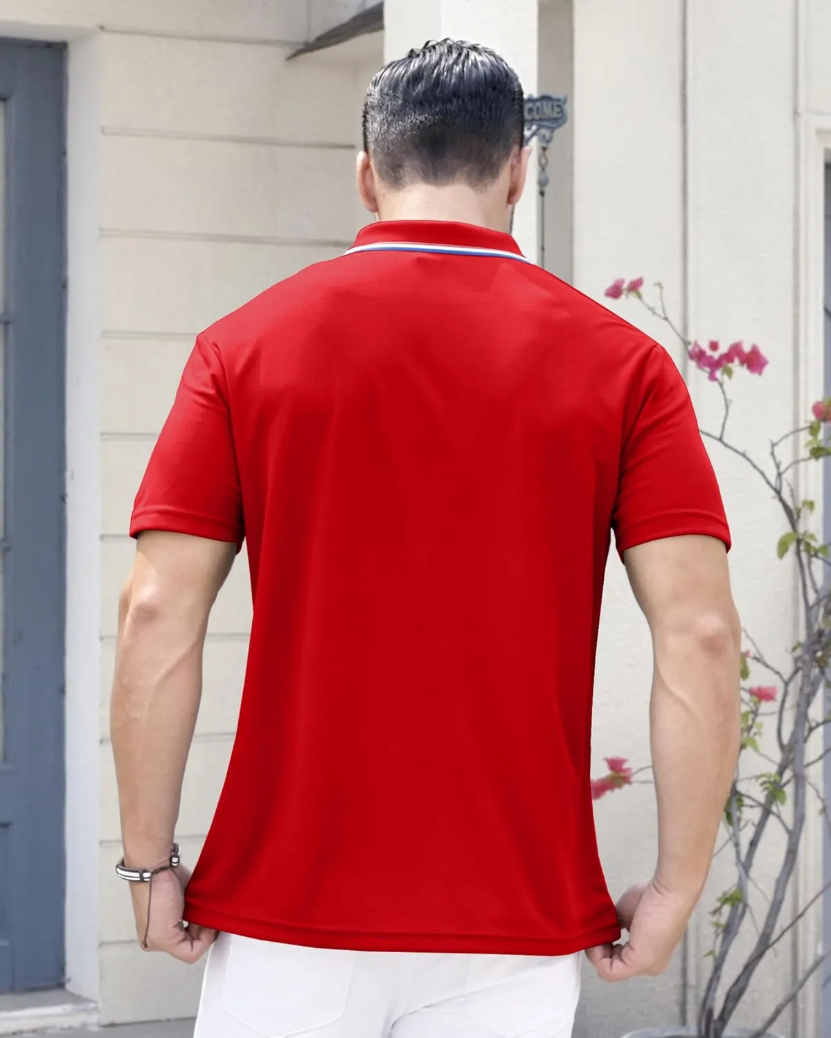 3 Pack Men's Polo Shirts Quick-Dry Short Sleeve Athletic Polo Shirts Moisture Wicking Business Casual Golf Shirts