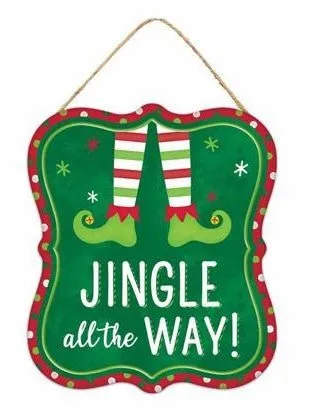 7" Jingle All the Way Elf Sign