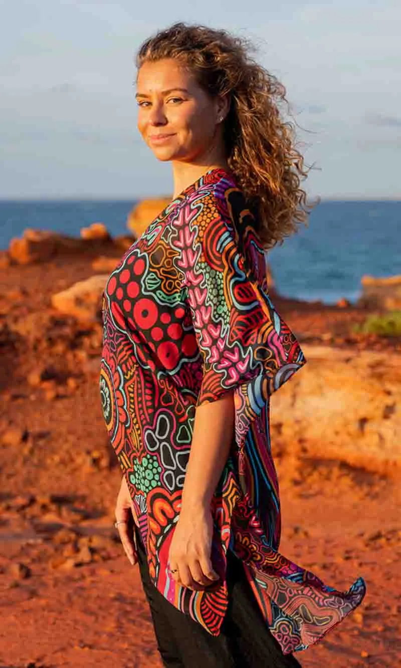Aboriginal Art Chiffon Shawl Knowledge Holders