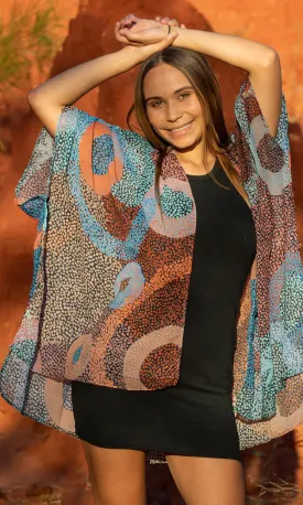 Aboriginal Art Chiffon Shawl Ngarlikurlangu (Circles)