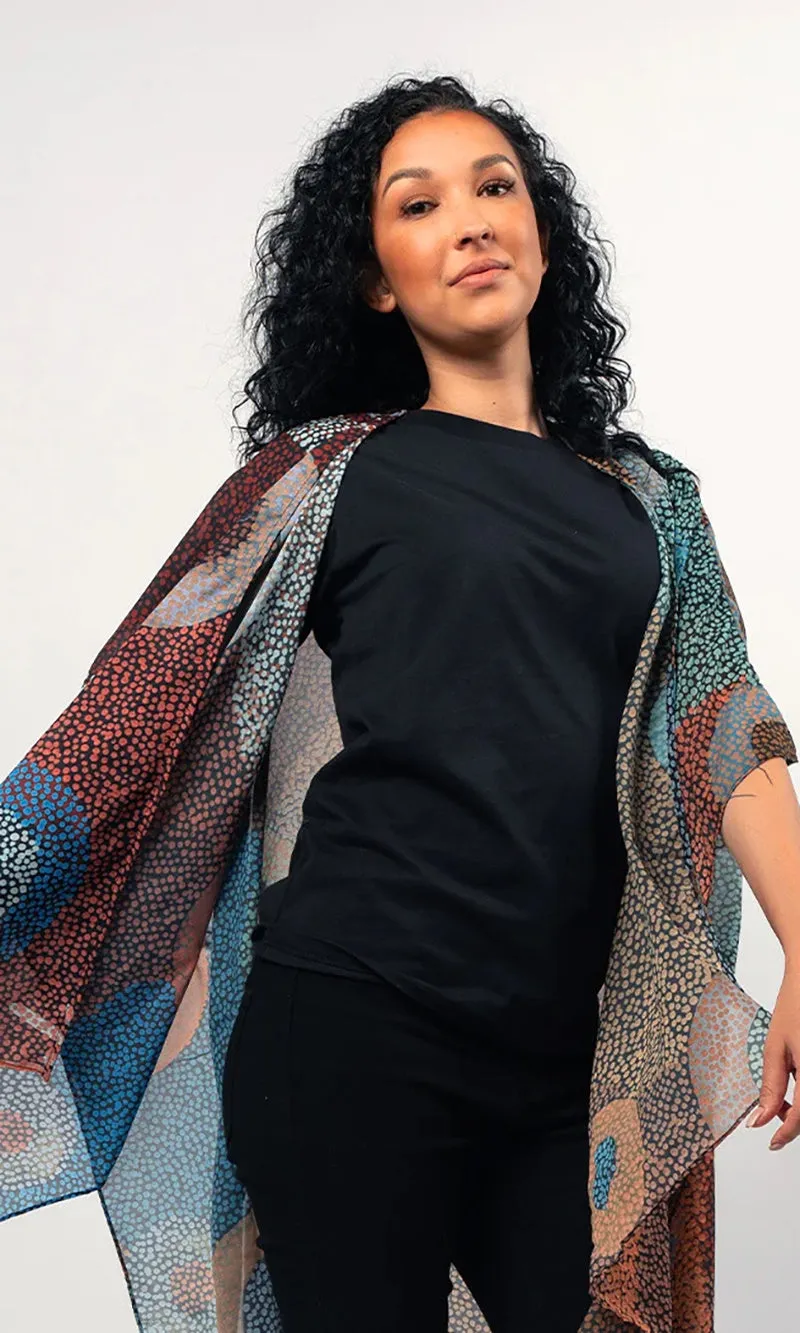 Aboriginal Art Chiffon Shawl Ngarlikurlangu (Circles)