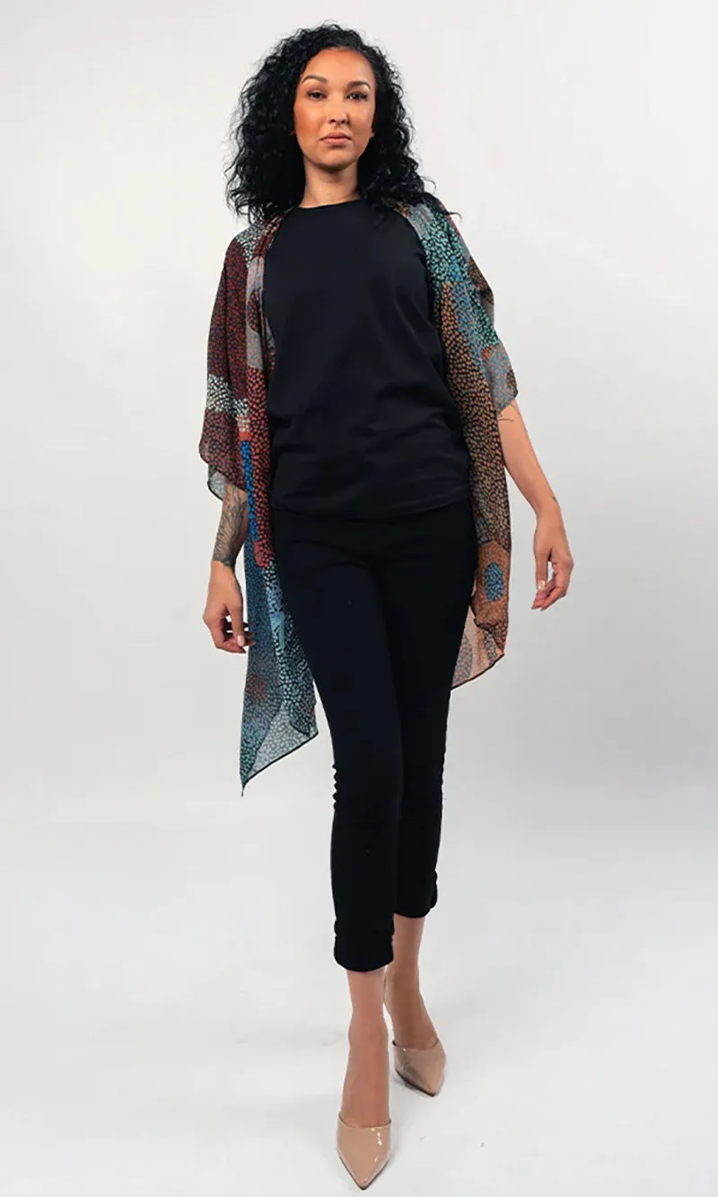Aboriginal Art Chiffon Shawl Ngarlikurlangu (Circles)