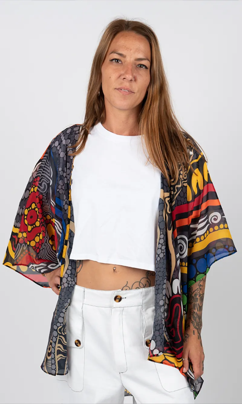Aboriginal Art Chiffon Shawl Wisdom of Our Elders