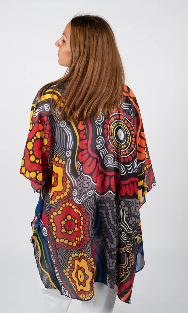 Aboriginal Art Chiffon Shawl Wisdom of Our Elders