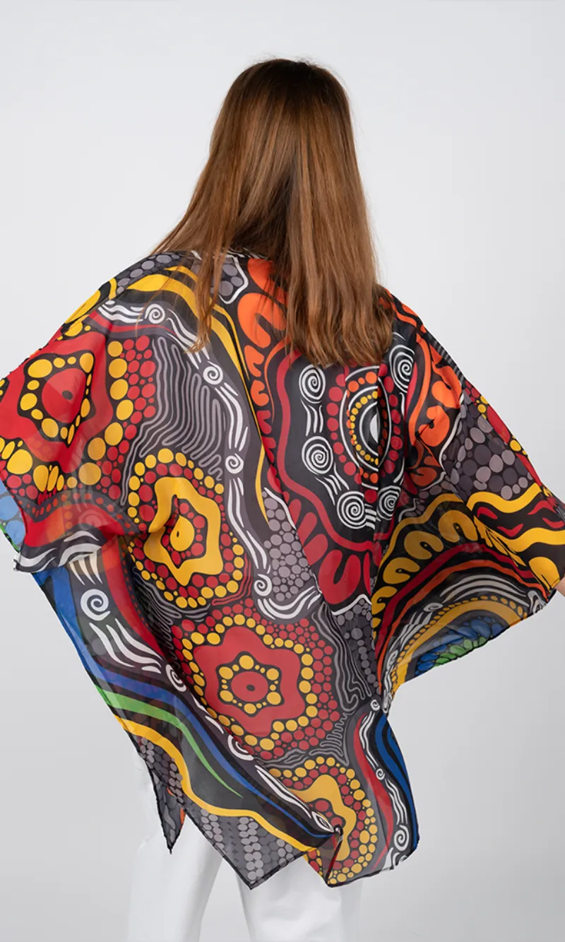 Aboriginal Art Chiffon Shawl Wisdom of Our Elders
