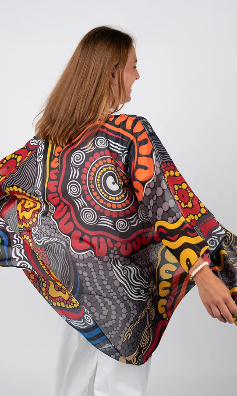 Aboriginal Art Chiffon Shawl Wisdom of Our Elders