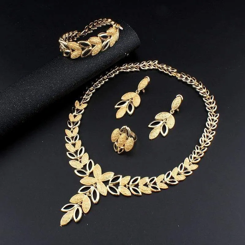 African Necklace Earrings Bracelet Set