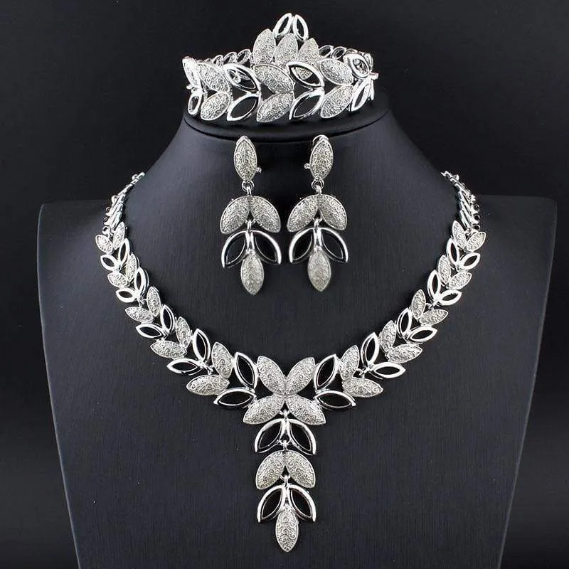 African Necklace Earrings Bracelet Set
