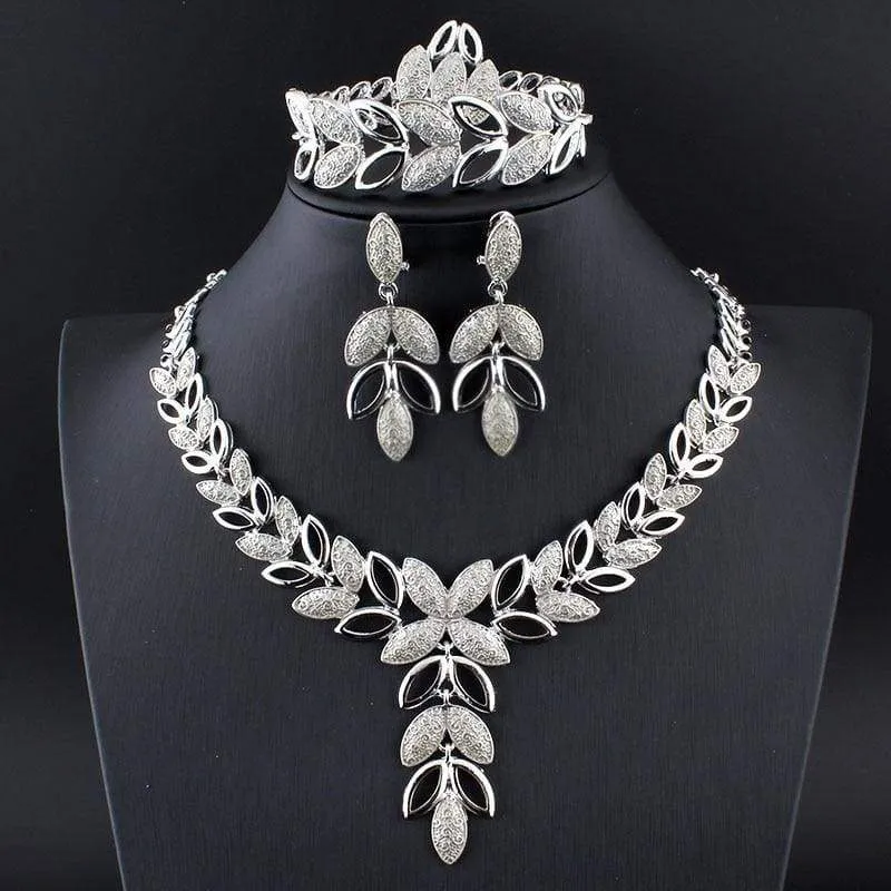 African Necklace Earrings Bracelet Set