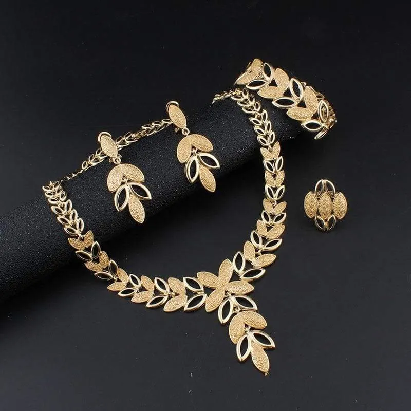 African Necklace Earrings Bracelet Set