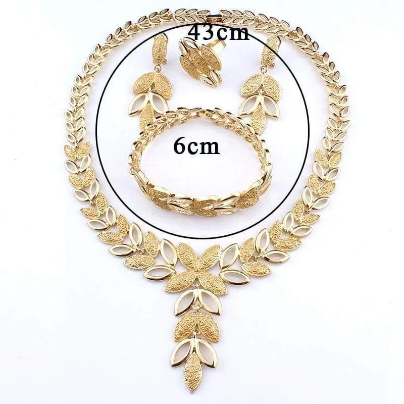African Necklace Earrings Bracelet Set