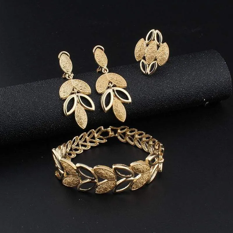 African Necklace Earrings Bracelet Set