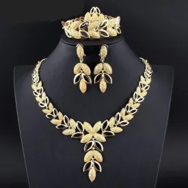 African Necklace Earrings Bracelet Set