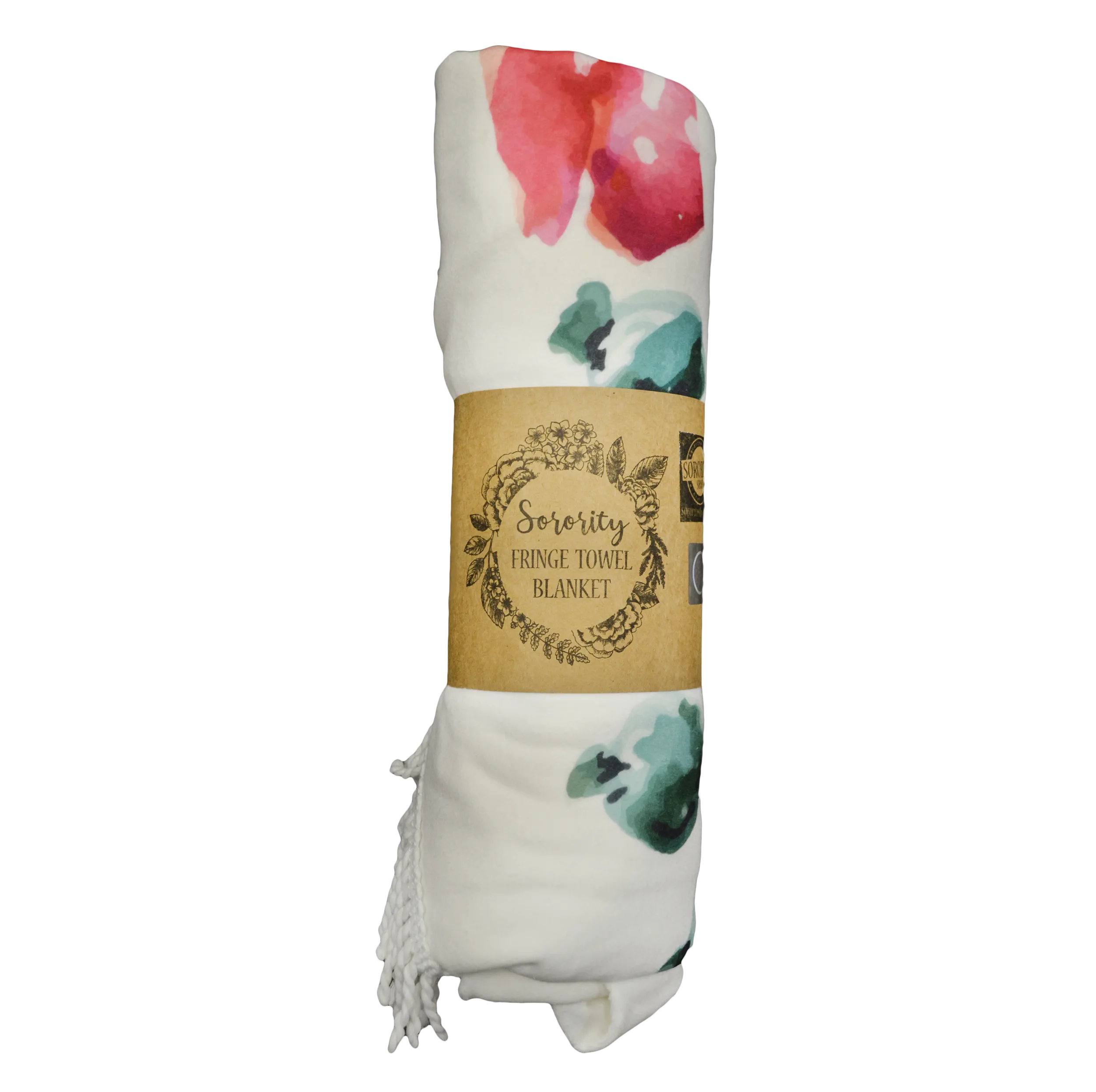 Alpha Delta Pi <br> Floral Fringe Towel <br> Blanket