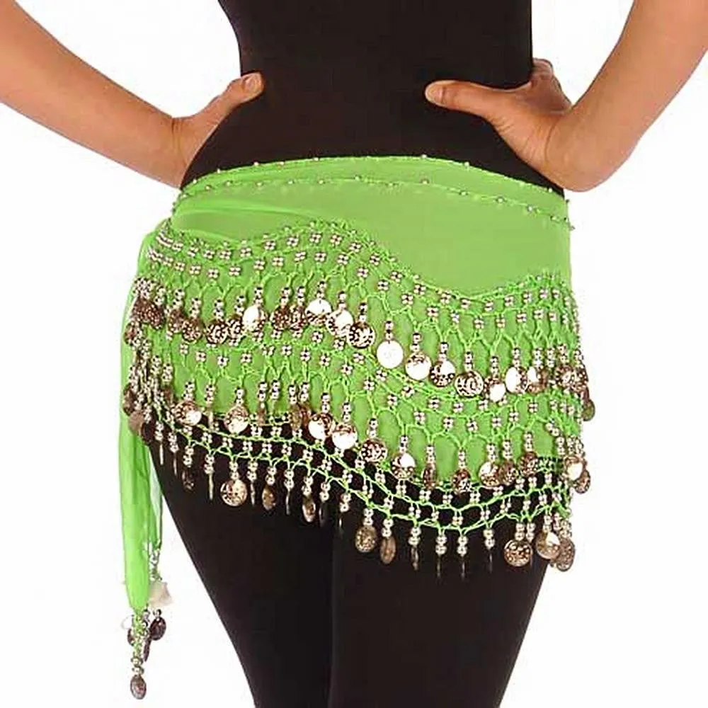 Belly Dance Chiffon Wavy Design Training Hip Scarf | RAVISING