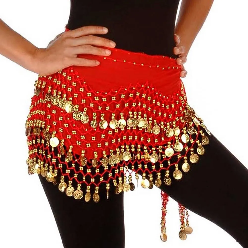 Belly Dance Chiffon Wavy Design Training Hip Scarf | RAVISING
