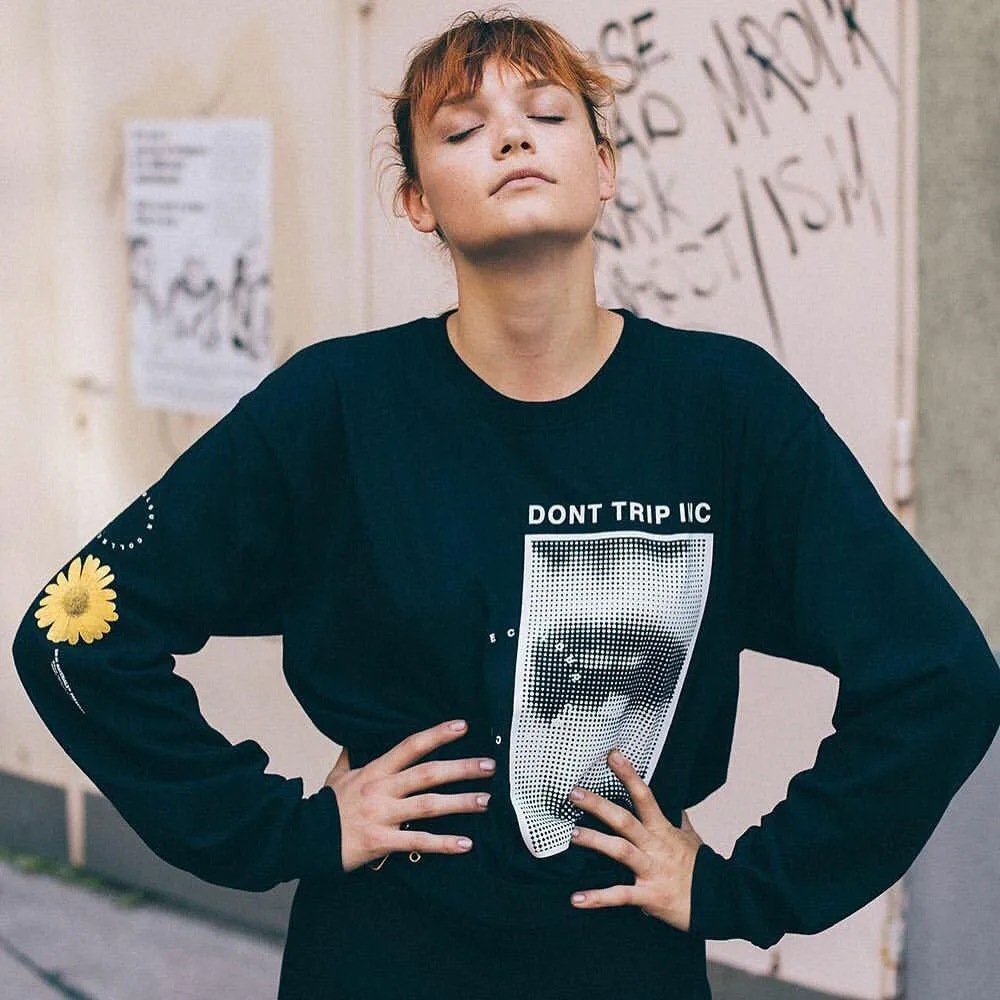 Colour Collective 'DON'T TRIP' LS Tee - Washed Black *100K CLUB*