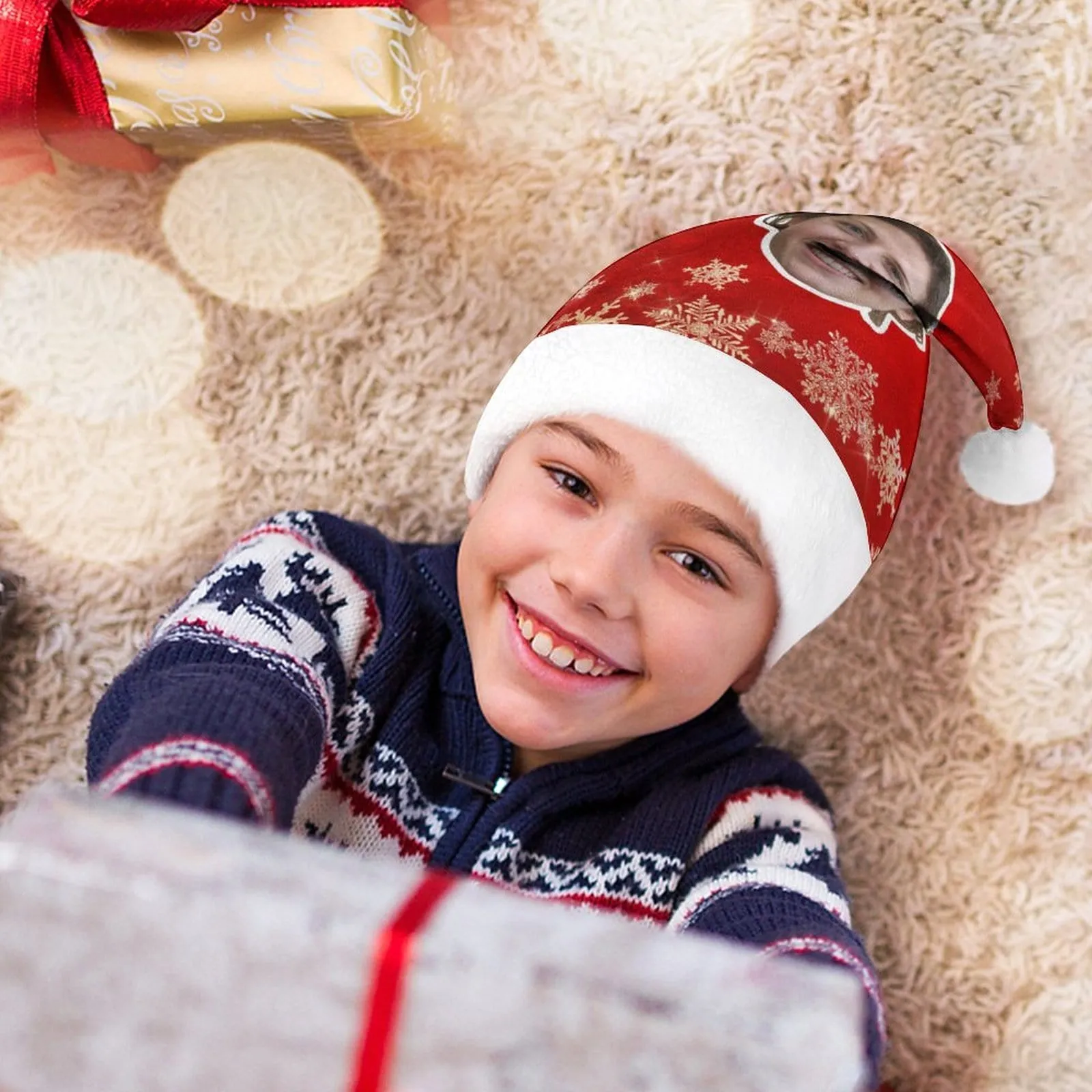 Custom Face  Snowflake Family Christmas Hat