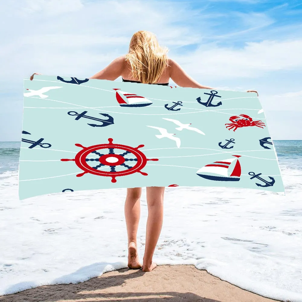 Cute Sand Free Quick Dry Beach Towel Microfiber Bath Summer Cushion Swimming Personalized Pattern Sport Fitness Yoga Bath Towel