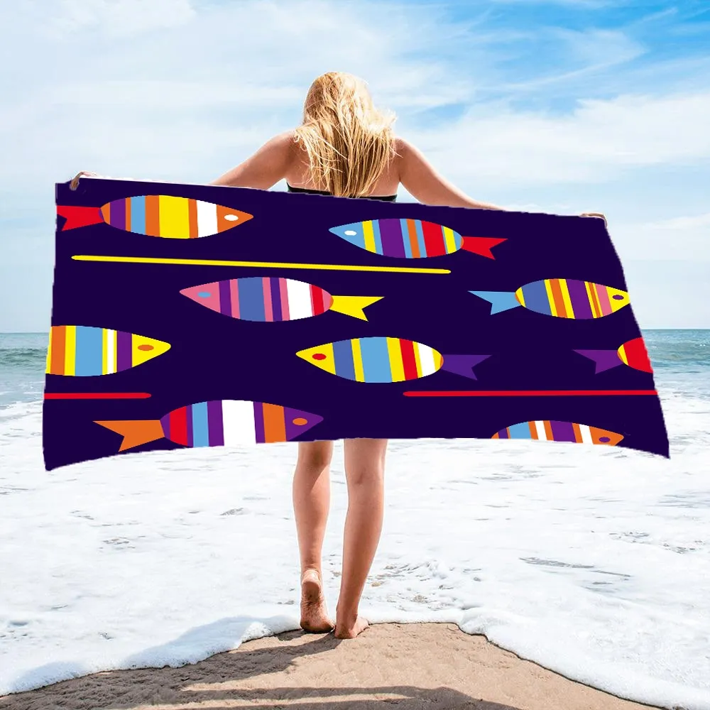 Cute Sand Free Quick Dry Beach Towel Microfiber Bath Summer Cushion Swimming Personalized Pattern Sport Fitness Yoga Bath Towel