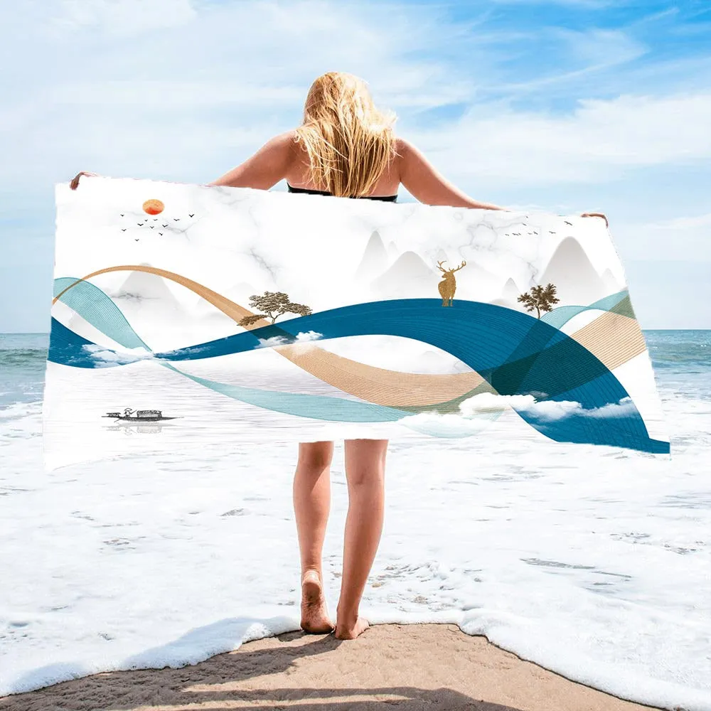 Cute Sand Free Quick Dry Beach Towel Microfiber Bath Summer Cushion Swimming Personalized Pattern Sport Fitness Yoga Bath Towel