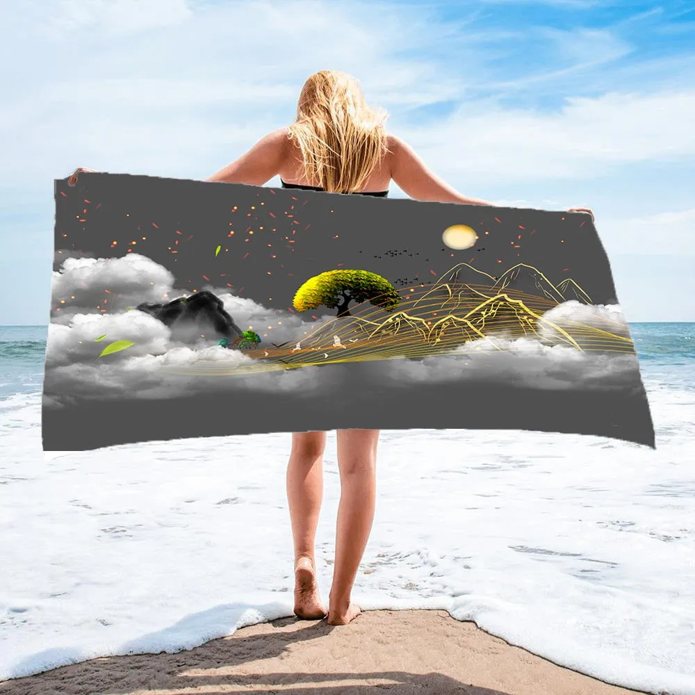 Cute Sand Free Quick Dry Beach Towel Microfiber Bath Summer Cushion Swimming Personalized Pattern Sport Fitness Yoga Bath Towel