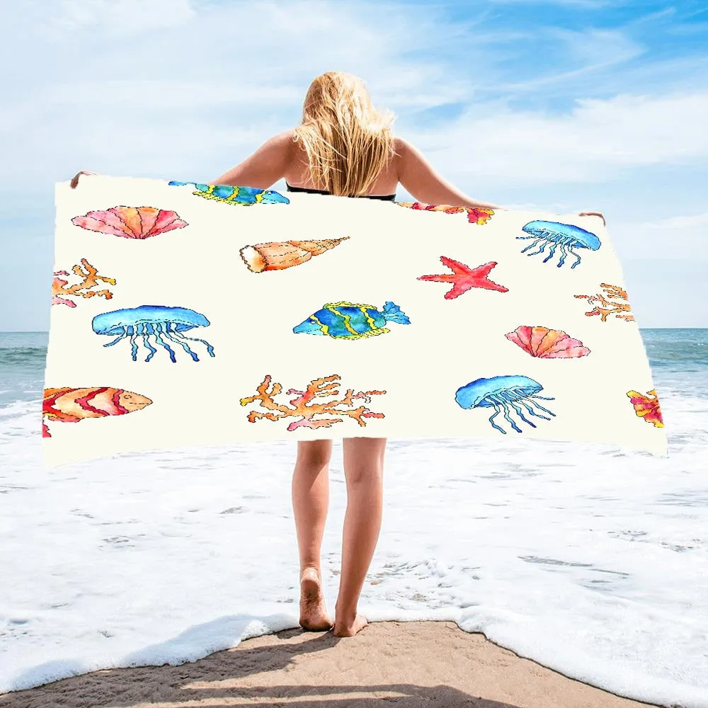 Cute Sand Free Quick Dry Beach Towel Microfiber Bath Summer Cushion Swimming Personalized Pattern Sport Fitness Yoga Bath Towel