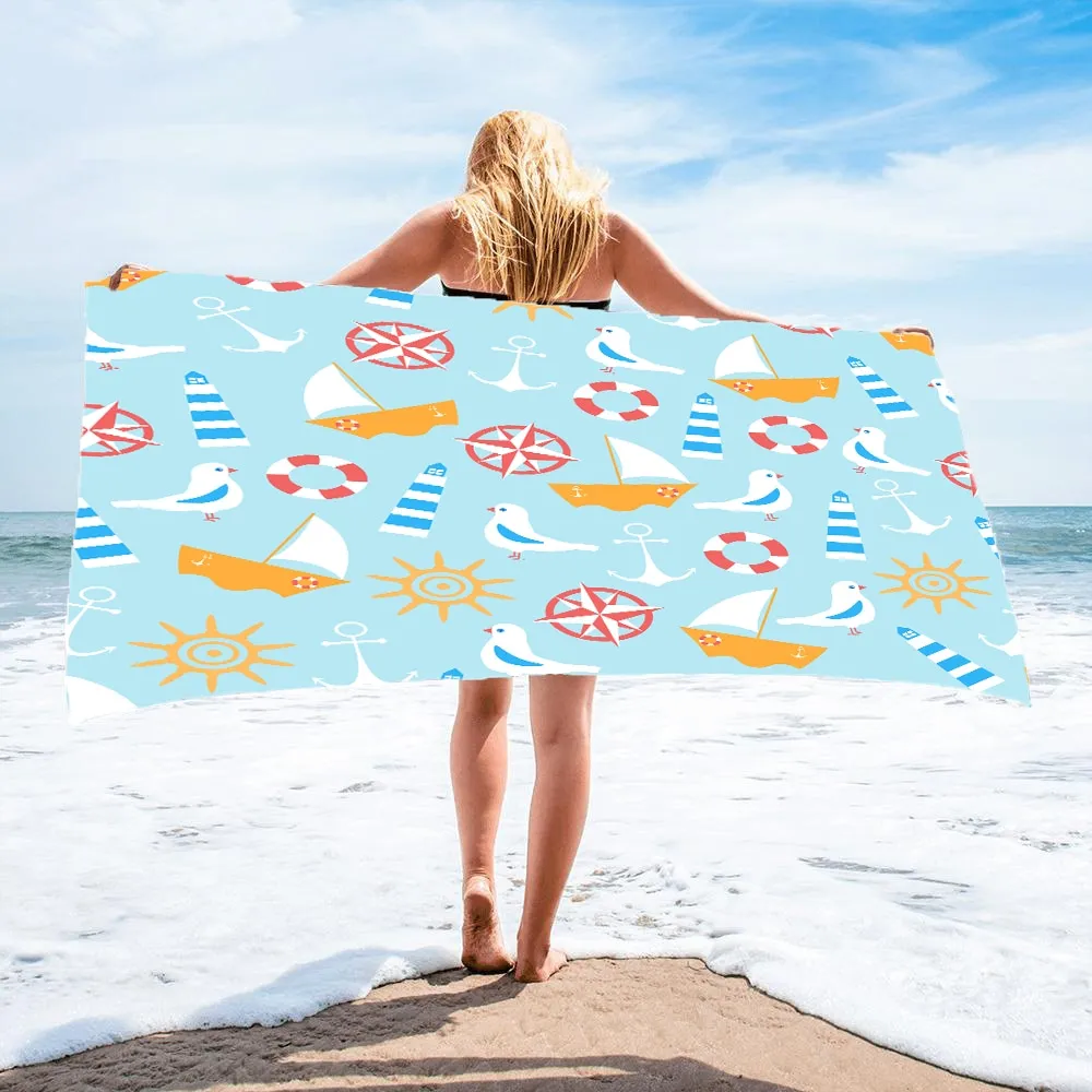 Cute Sand Free Quick Dry Beach Towel Microfiber Bath Summer Cushion Swimming Personalized Pattern Sport Fitness Yoga Bath Towel