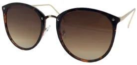 Fantas-Eyes Womens Key Largo Round Non-Polarized Sunglasses - Tortoiseshell/Gold