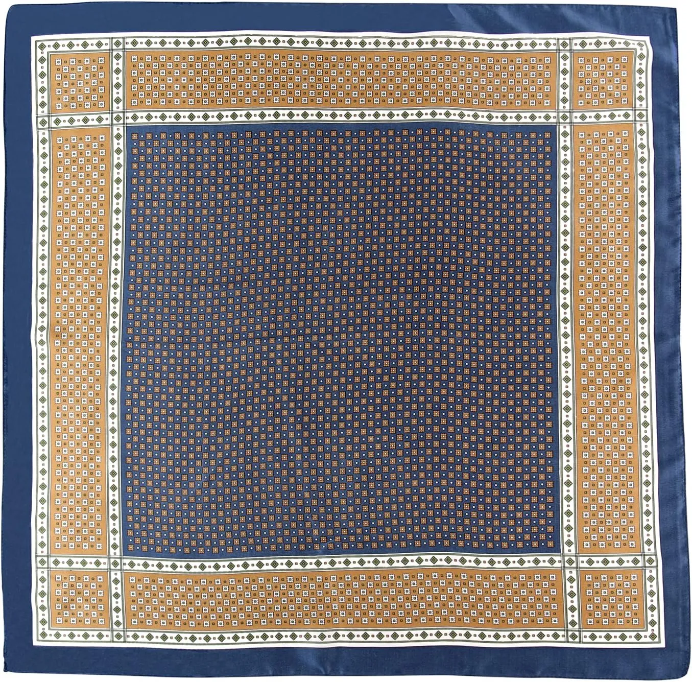 GERINLY Vintage Silk Feel Square Scarf for Men Satin Bandana Tiny Pattern Print Neckerchief Geometry Head Scarf