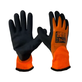 Glovezilla Large Latex Thermal Orange Gloves - Pack Of 10