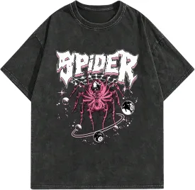 Graphic Tees Streetwear Tshirts Vintage Unisex Cotton Acid Washed Oversized T-Shirts Summer Clothes Tops for Men Women