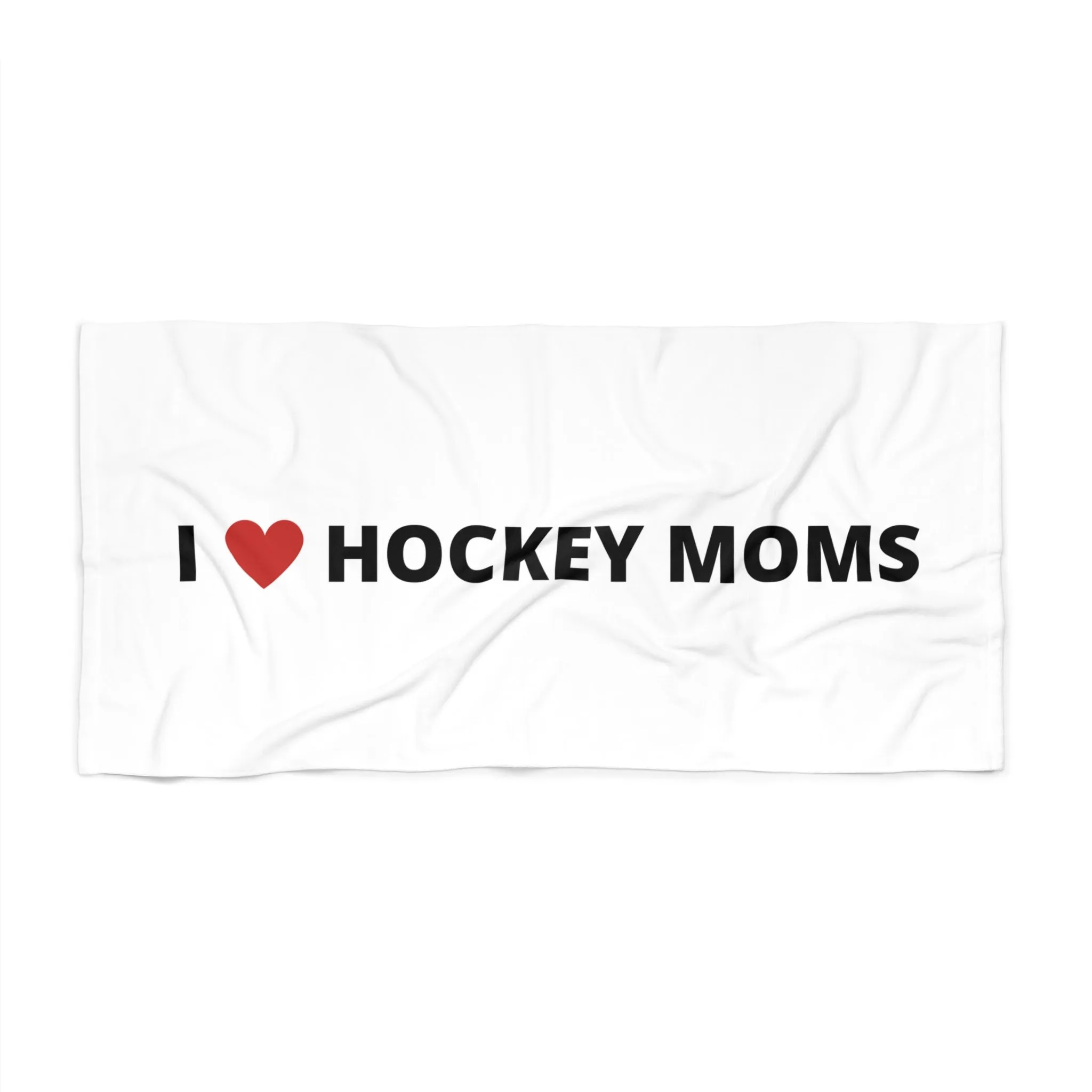 I Love Hockey Moms Beach Towel