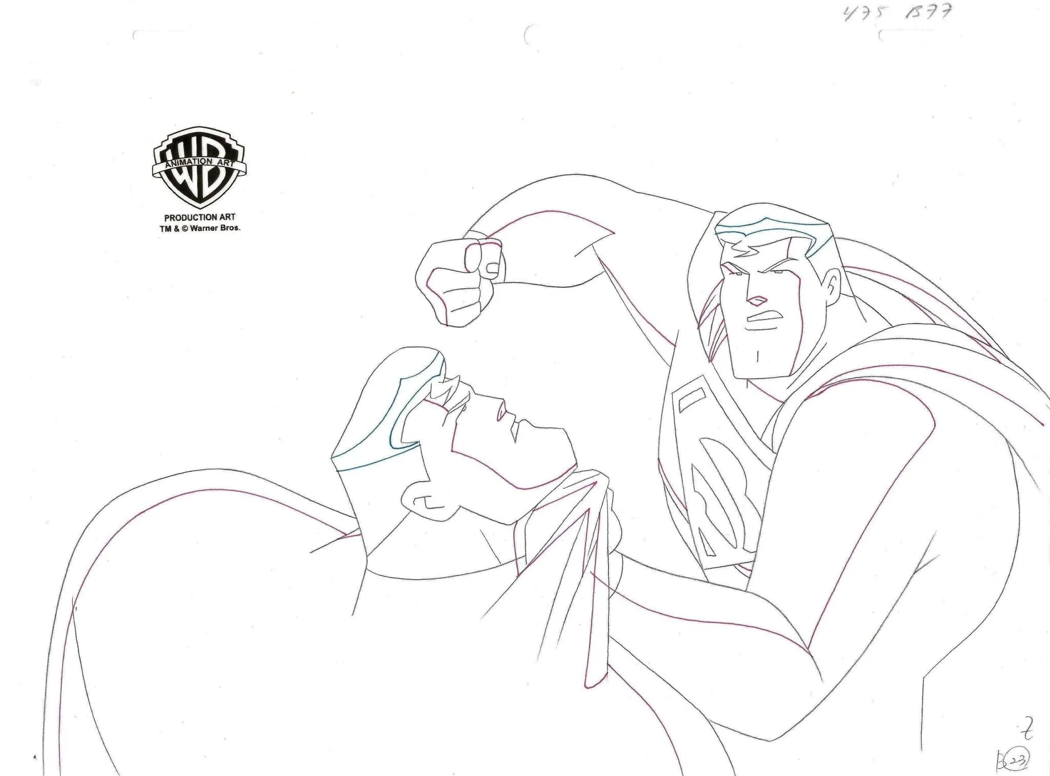 Justice League Unlimited Original Production Drawing: Superman, Justice Lord Superman