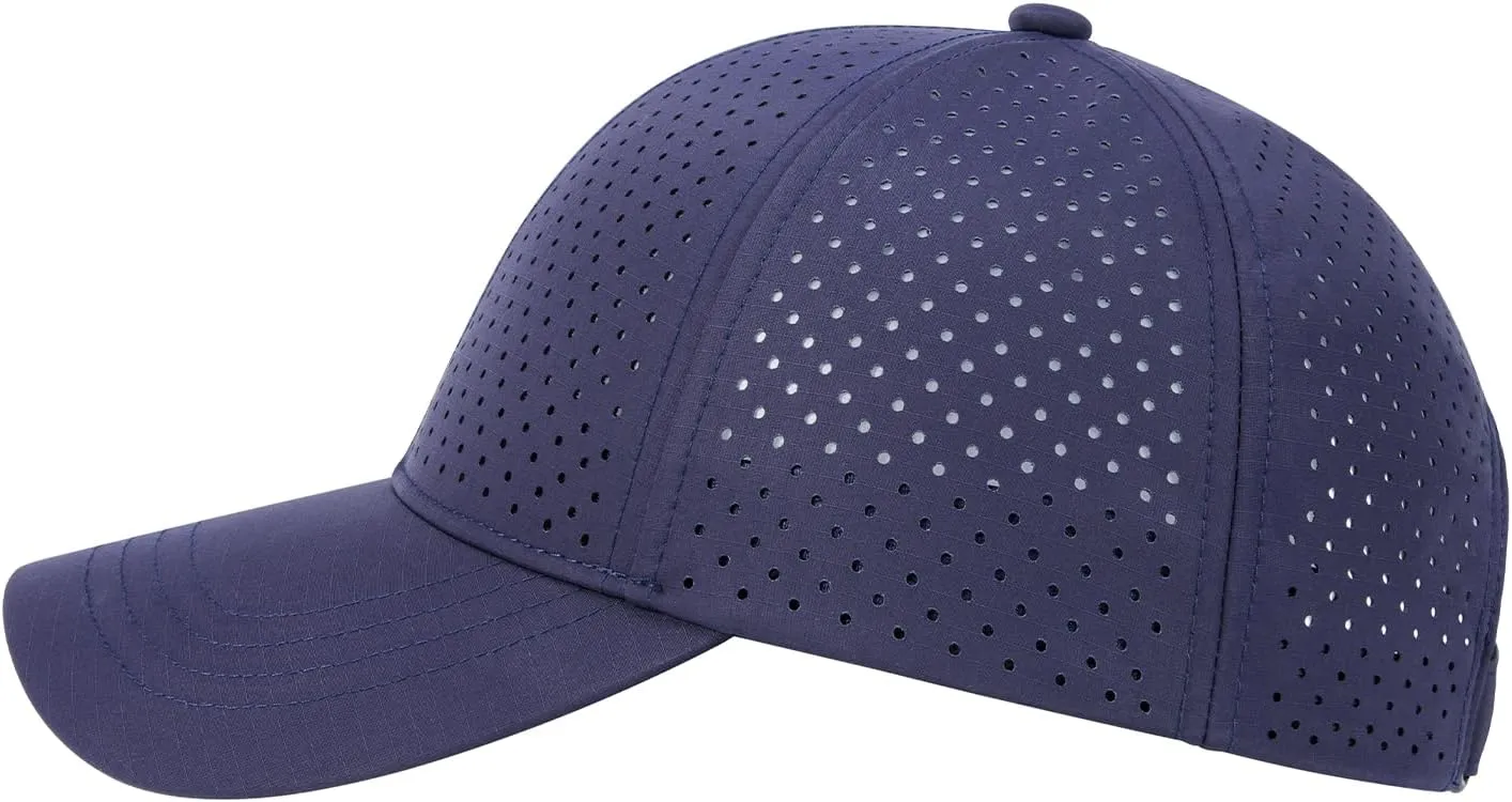 Men Summer Adjustable Performance Hat Breathable Snapback Laser Perforated Mesh Baseball Cap