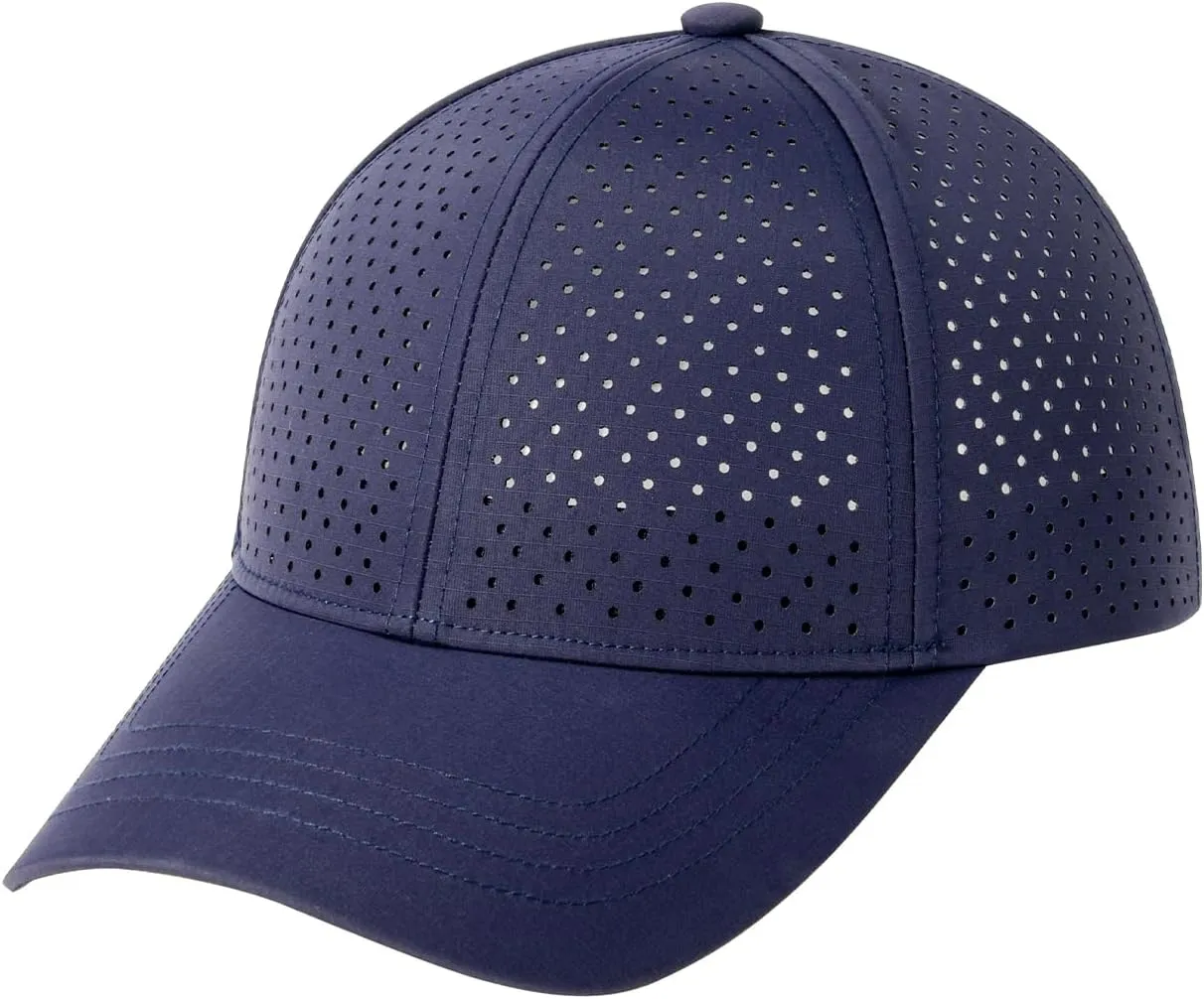 Men Summer Adjustable Performance Hat Breathable Snapback Laser Perforated Mesh Baseball Cap