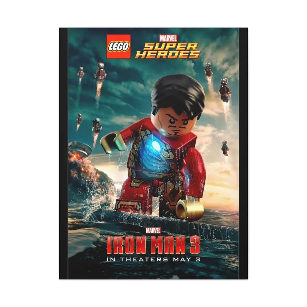 MOC  Compatible  Iron Man 3  Movie Wall Art Canvas Art With Backing.
