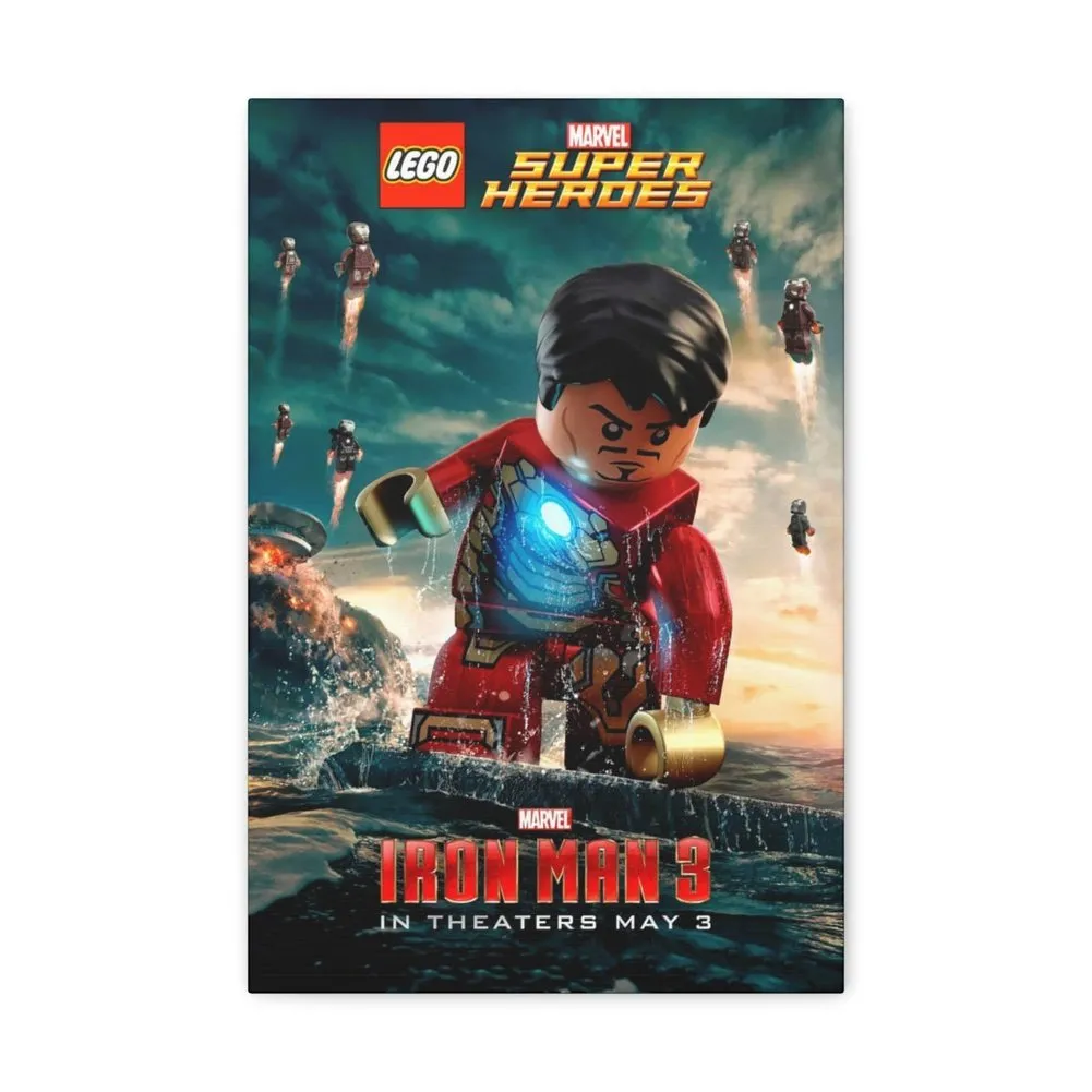 MOC  Compatible  Iron Man 3  Movie Wall Art Canvas Art With Backing.