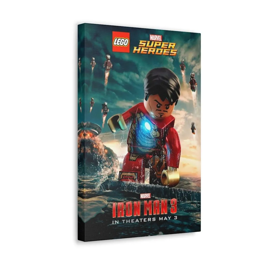 MOC  Compatible  Iron Man 3  Movie Wall Art Canvas Art With Backing.