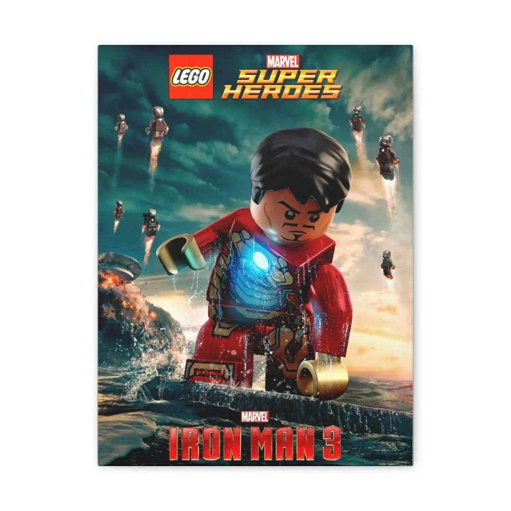 MOC  Compatible  Iron Man 3  Movie Wall Art Canvas Art With Backing.