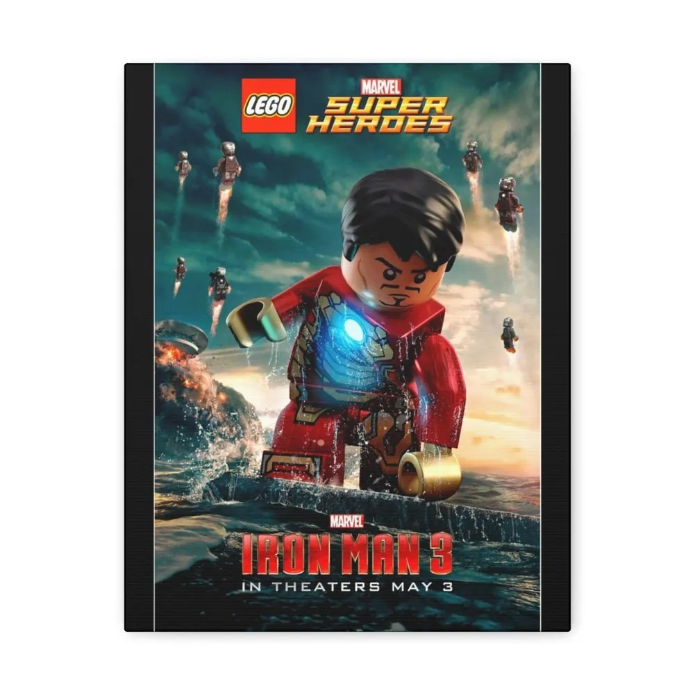 MOC  Compatible  Iron Man 3  Movie Wall Art Canvas Art With Backing.