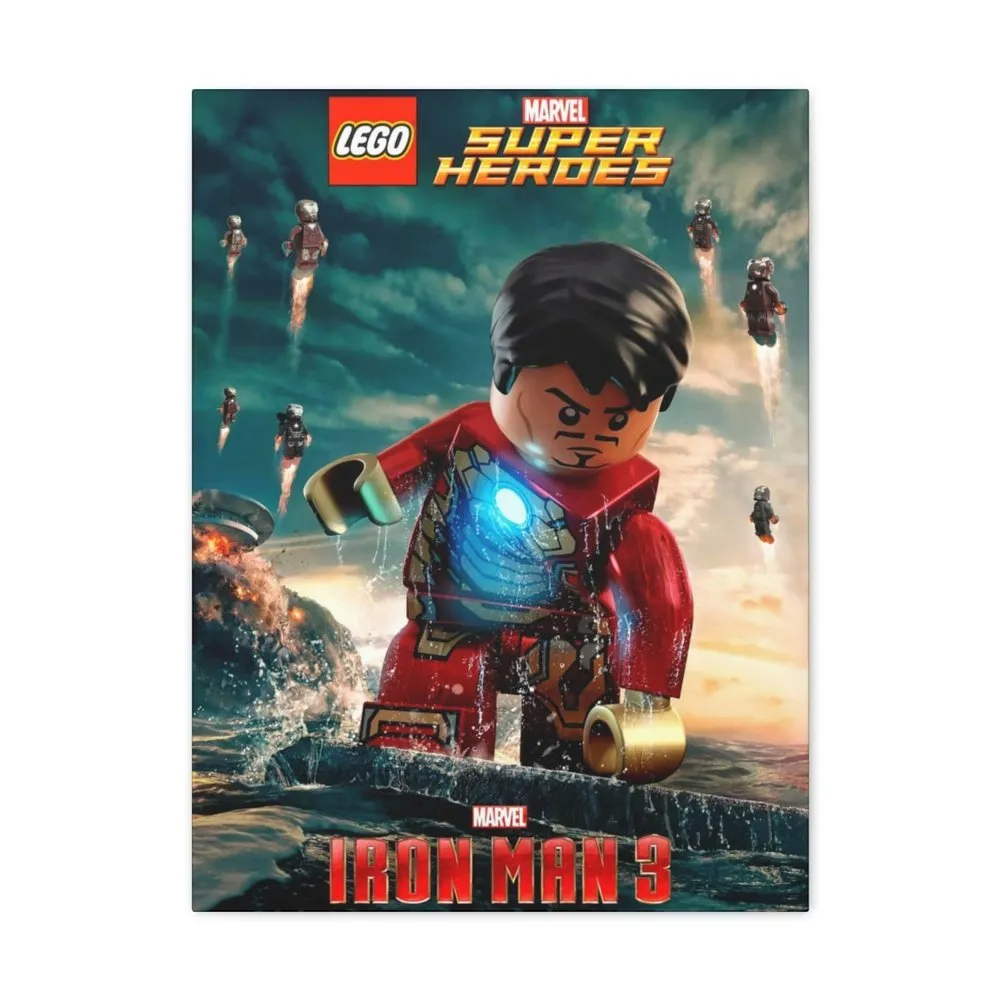MOC  Compatible  Iron Man 3  Movie Wall Art Canvas Art With Backing.