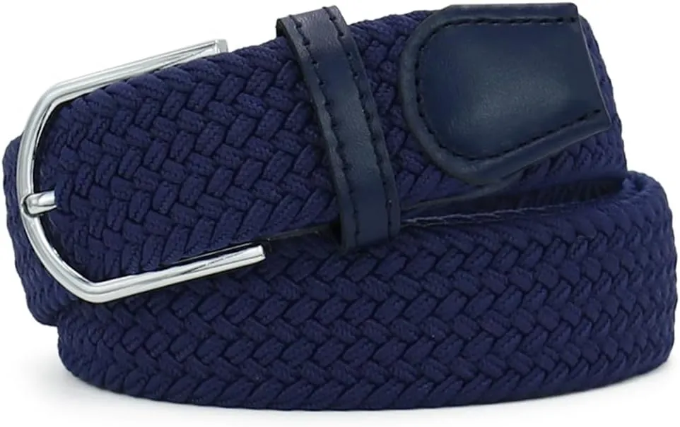 Multicolored Elastic Woven Golf Belts Casual Braided Stretch Belt for Men and Women