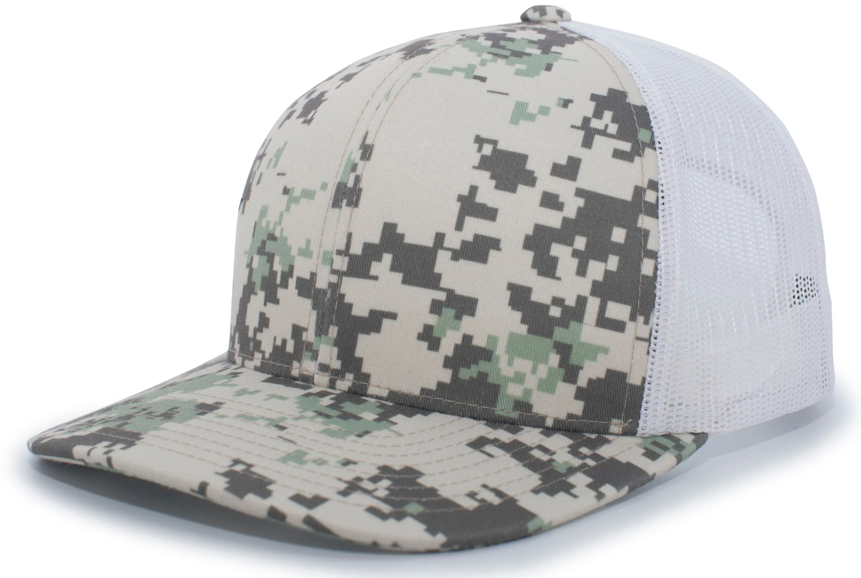 Pacific Headwear Camo Snapback Trucker Cap